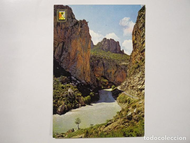 Postales: Congost de Collegats i riu Noguera Pallaresa. Escudo de oro 970. Circulada 1967.
