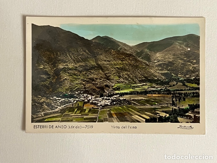 Postales: ESTERRI DE ANEO (Lerida) Postal Coloreada No.7519, Vista del Llano. Edic., Zerkowitz (h.1945-50?)