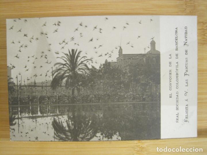 Postcards: BARCELONA-EL CONVOYER DE LA REAL SOCIEDAD COLOMBOFILA-NAVIDAD-FOTOGRAFICA-POSTAL ANTIGUA-(97.408)