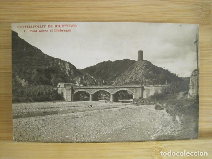 Postkarten: CASTELLFOLLIT DE RIUBREGOS-PONT SOBRE EL LLOBREGOS-FOTOGRAFICA-POSTAL ANTIGUA-(97.552)
