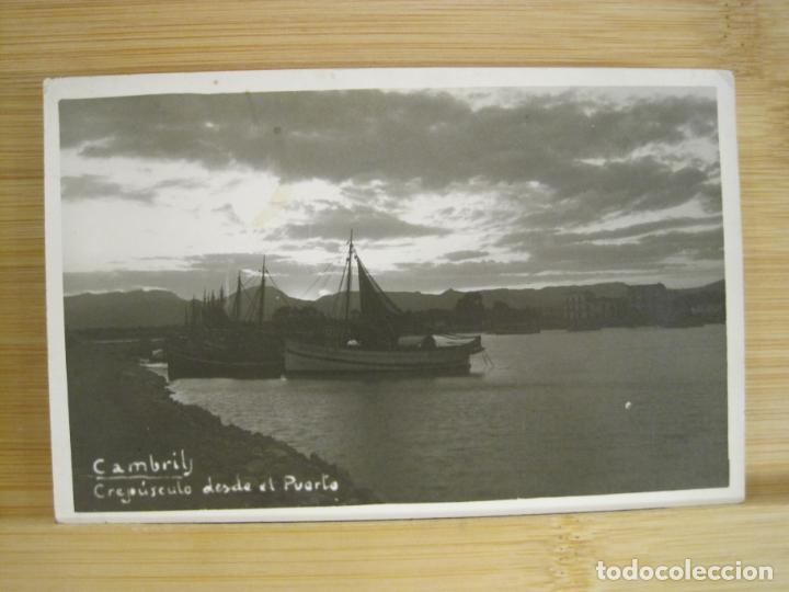 Postkarten: CAMBRILS-CREPUSCULO DESDE EL PUERTO-FOTOGRAFICA-POSTAL ANTIGUA-(97.553)