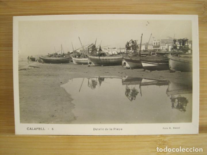 Postcards: CALAFELL-DETALLE PLAYA-FOTO R.GASSO-6-FOTOGRAFICA-POSTAL ANTIGUA-(97.778)