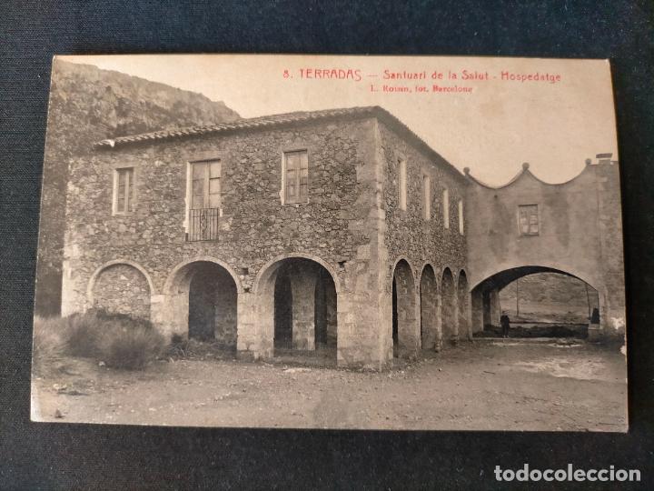 Postais: TERRADAS SANTUARI DE LA SALUT HOSPEDATGE FOTOGRAF&Iacute;A BLANCO NEGRO TARJETA POSTAL ANTIGUA