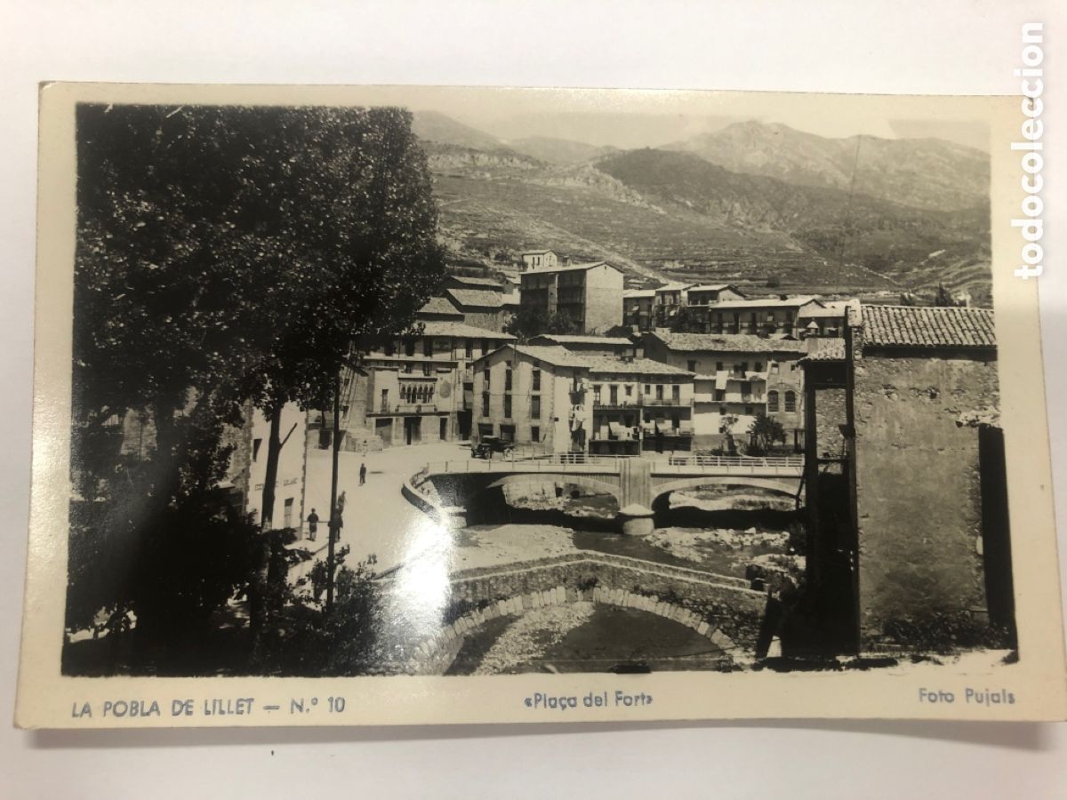 Cartes Postales: POSTAL LA POBLA DE LILLET PLA&Ccedil;A DEL FORT FOTO PUJALS SIN CIRCULAR
