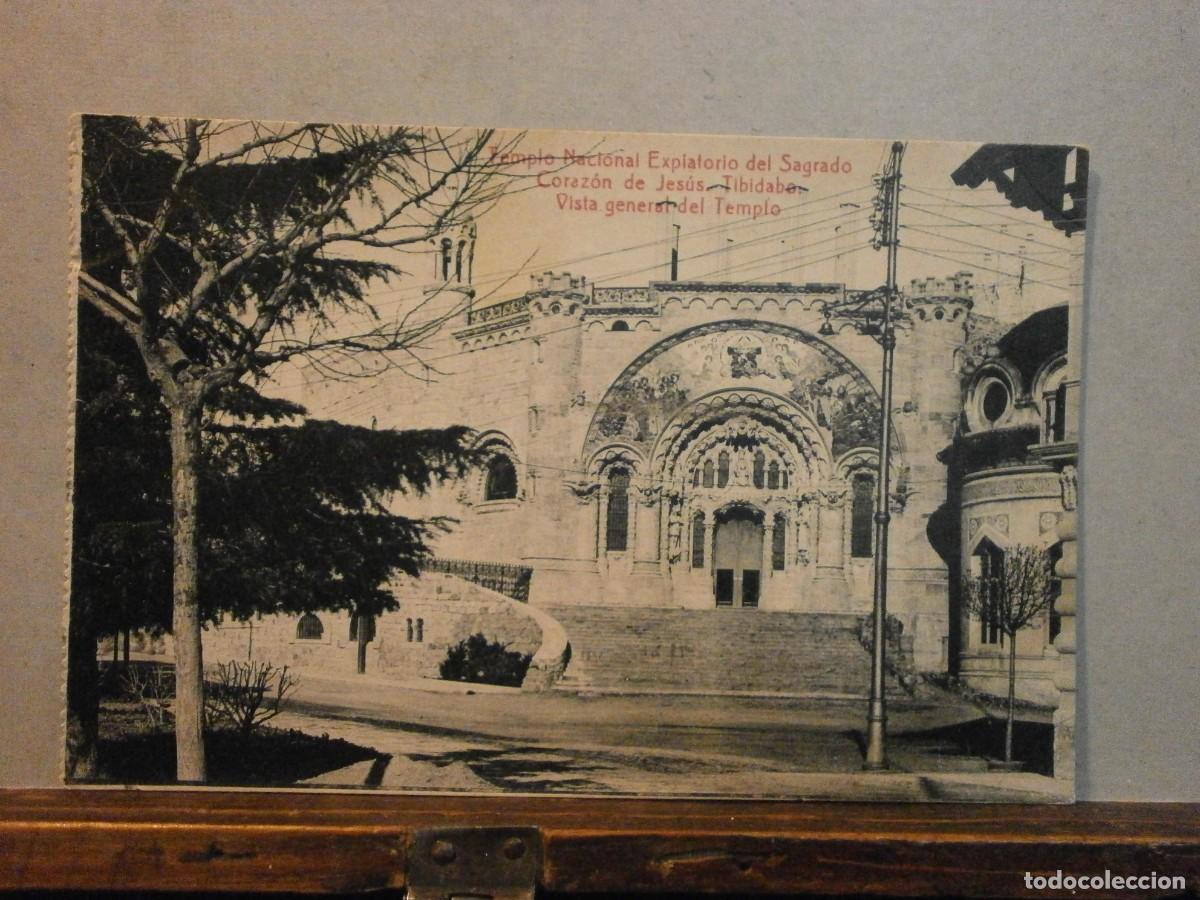 Postales: (C) postal antigua templo sagrado corazon de jesus tibidabo con sellos de la republica