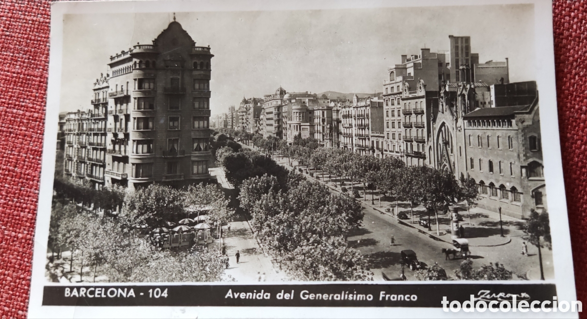 Cartoline: TARJETA POSTAL FOTOGRAF&Iacute;CA AVENIDA DEL GENERALISIMO FRANCO FRANQUEO MIXTO BARCELONA ITALIA
