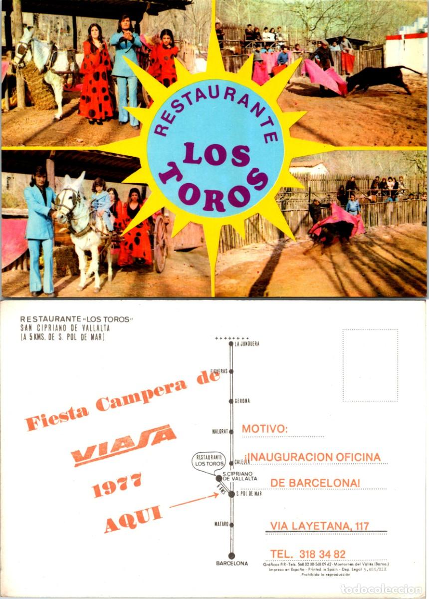 Cartes Postales: San Cipriano de Vallalta - Restaurante Los Toros - 1977 - Fiesta Campera de VIASA - 150x104mm