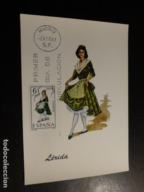 Postais: LERIDA MUJER EN TRAJE TIPICO TARJETA POSTAL CON SELLO PRIMER DIA DE CIRCULACION