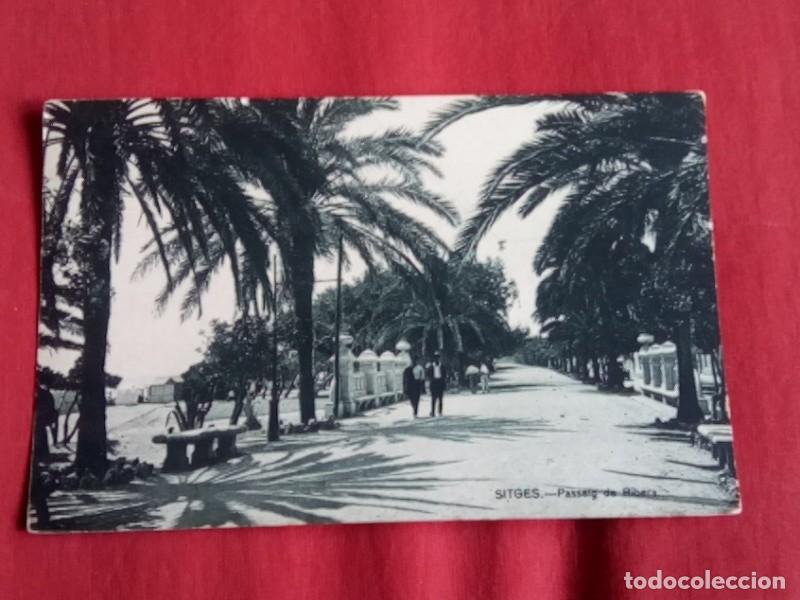 Postales: SITGES, POSTAL ANTIGUA , PASSEIG DE RIBERA - Foto 2