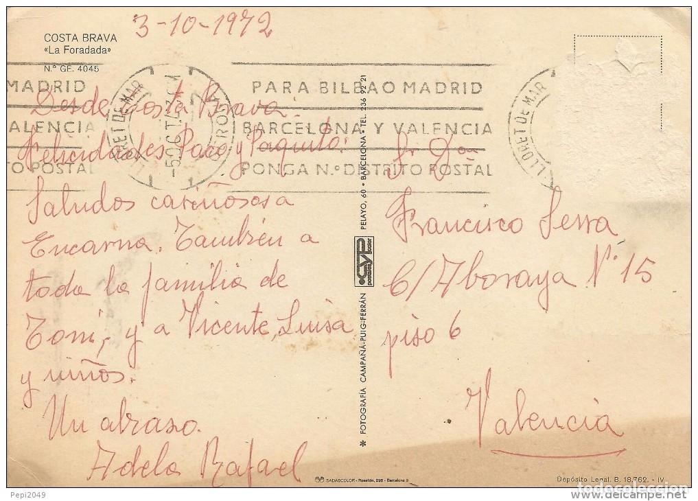 Postales: :::: Z284 - POSTAL - COSTA BRAVA - LA FORADADA - Foto 2