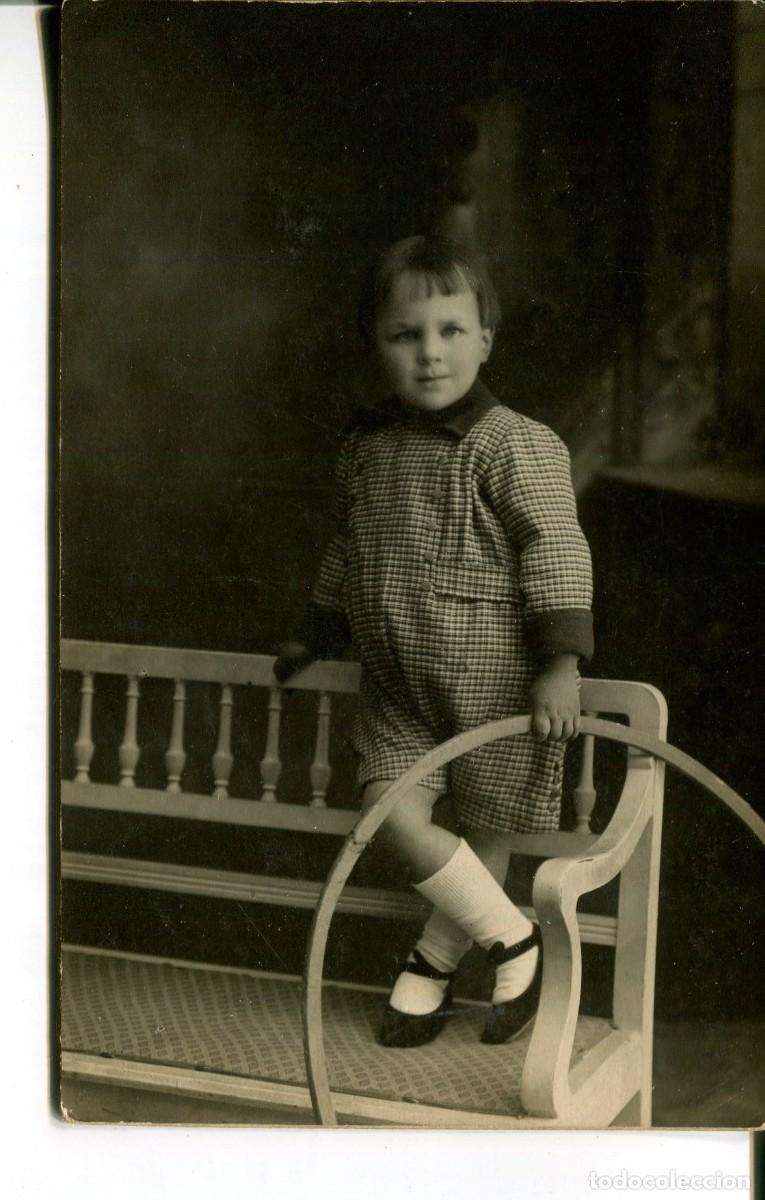 Postales: SANT ANDREU DE PALOMAR-NI&Ntilde;O CON ARO-FOTOGR&Aacute;FICA ROVIRA- 1910