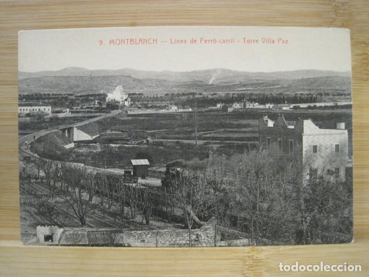 Postkarten: MONTBLANCH-MONTBLANC-LINEA DEL FERROCARRIL-TORRE VILLA PAZ-ROISIN-9-POSTAL ANTIGUA-(98.580)