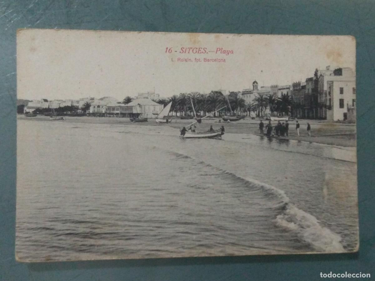 Postales: POSTAL 16 - SITGES. PLAYA. ANIMADA. - Foto 1