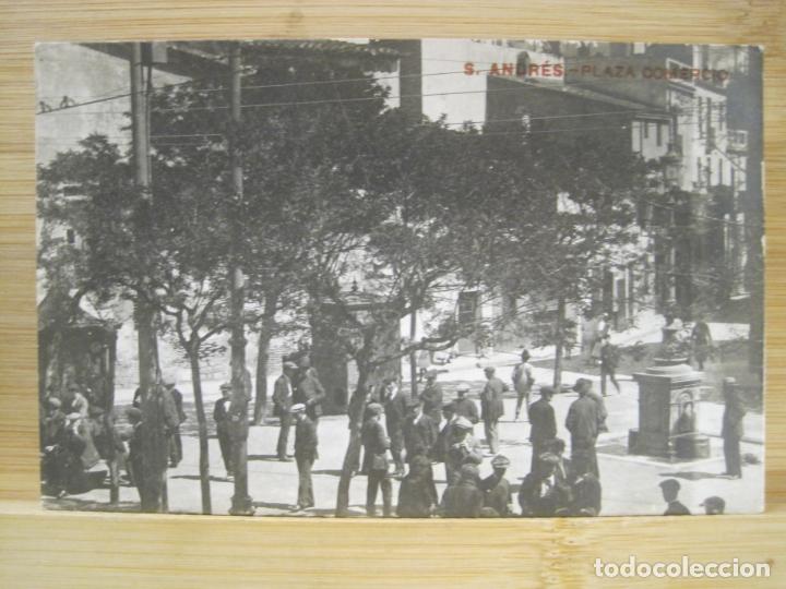 Cartes Postales: SANT ANDREU-SAN ANDRES-PLAZA COMERCIO-FOTOGRAFICA-POSTAL ANTIGUA-(99.118)