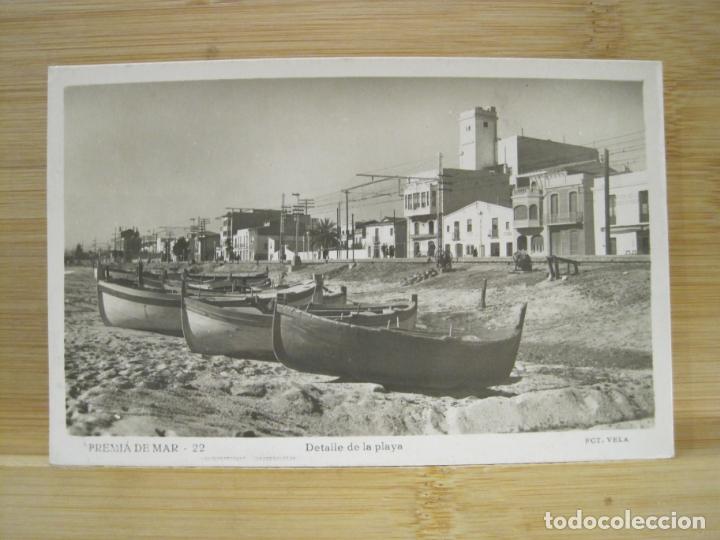 Cartes Postales: PREMIA DE MAR-DETALLE DE LA PLAYA-FOTOGRAFICA-POSTAL ANTIGUA-(99.124)