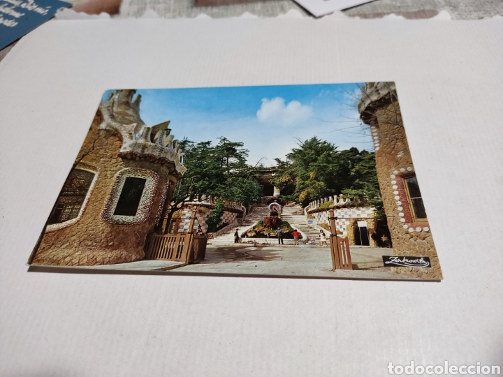 Postales: Postal Barcelona entrada parque G&uuml;ell - Foto 1