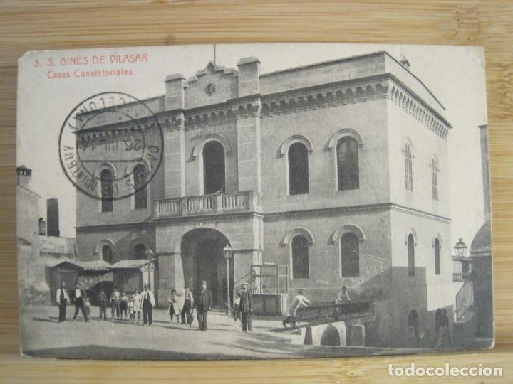 Postkarten: SAN GINES DE VILASAR-CASAS CONSISTORIALES-ROISIN-3-POSTAL ANTIGUA-(99.487)