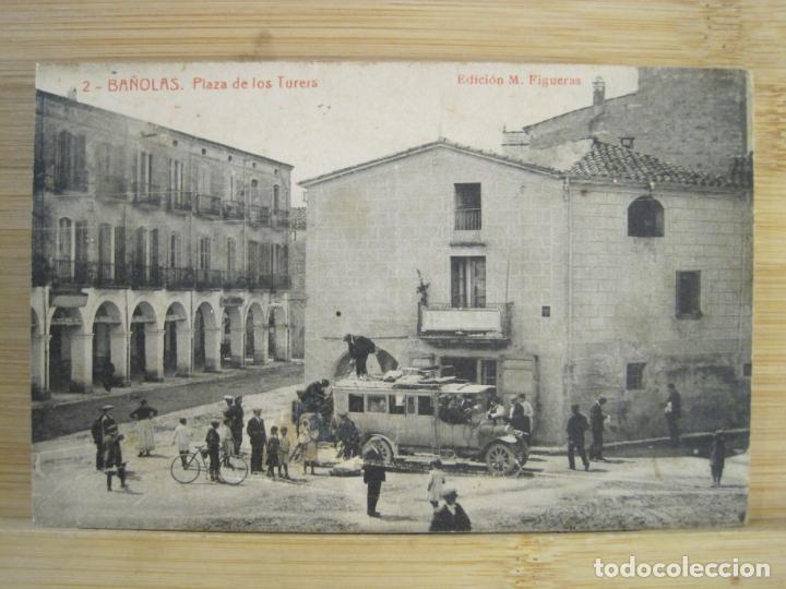 Postkarten: BANYOLES-BA&Ntilde;OLAS-PLAZA DE LOS TURERS-THOMAS-2-POSTAL ANTIGUA-(99.685)