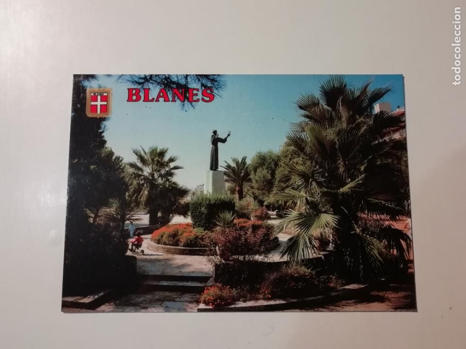 Postais: Tarjeta postal Blanes Monumento Joaquim Riura Passeig Maestran&ccedil;a Costa Brava Escudo de Oro N&ordm; 9782