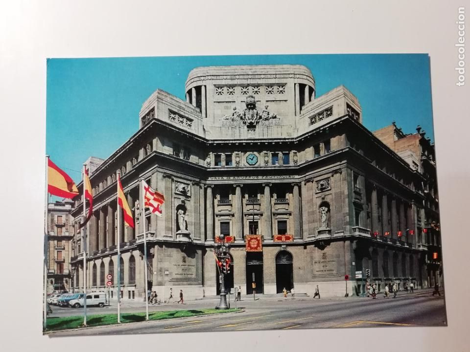 Postais: Tarjeta postal Edificio Caixa Catalunya Antoni Maura con V&iacute;a Layetana Barcelona 1970