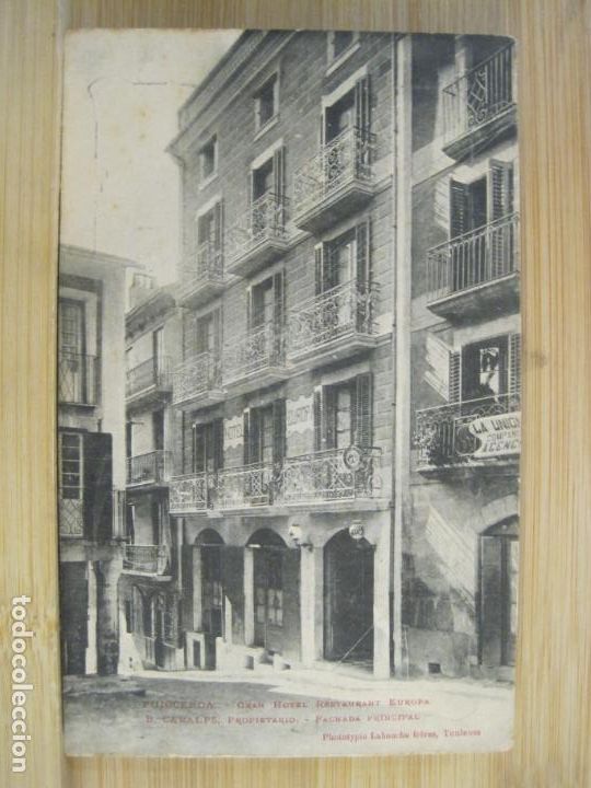 Postales: PUIGCERDA-GRAN HOTEL RESTAURANT EUROPA-FACHADA PRINCIPAL-PUBLICIDAD-POSTAL ANTIGUA-(99.872)