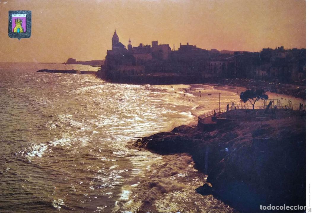Postales: Sitges. 2 Atardecer. Usada. Color - Foto 1