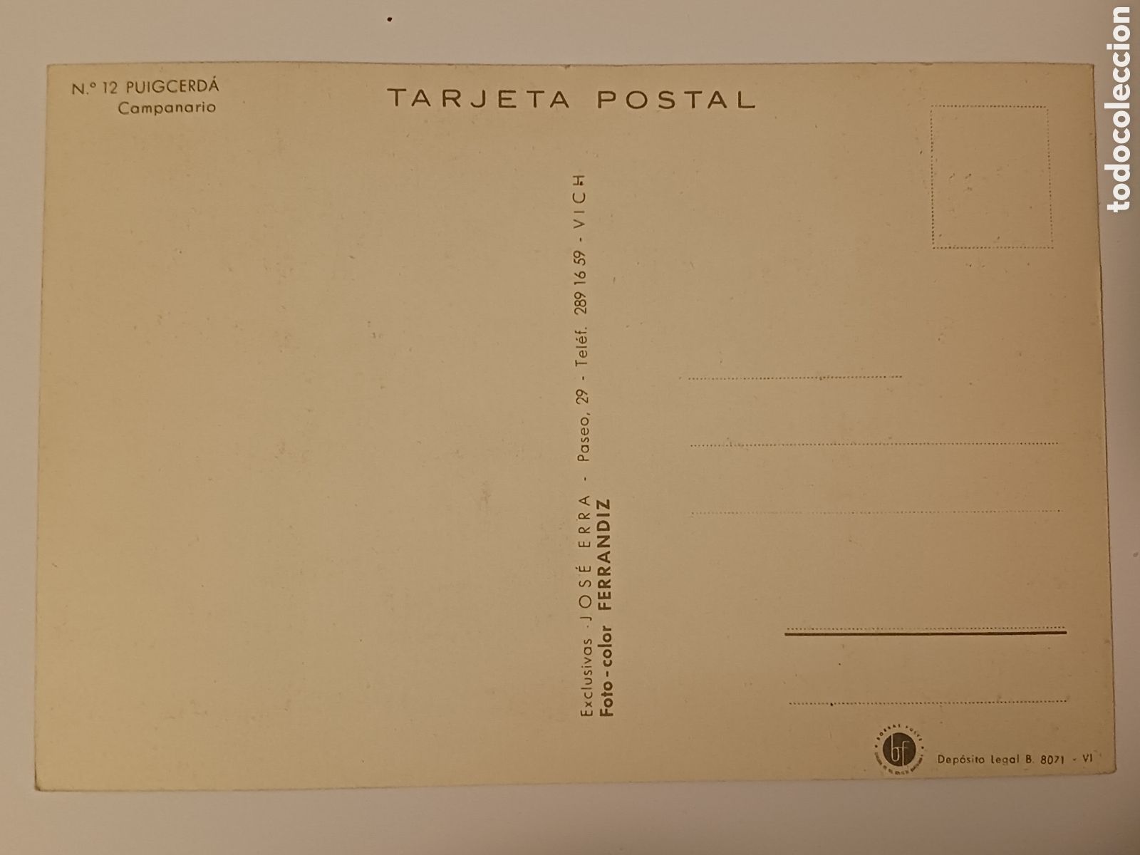 Postales: Puigcerd&aacute;, Campanario. - Foto 2