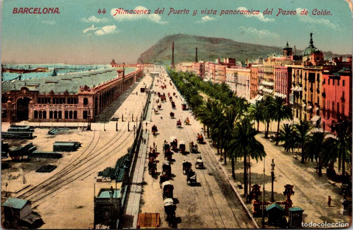 Postcards: Barcelona-Almacenes del Puerto y vista panor&aacute;mica del Pa-Ed. Jorge Venini Serie Standard n&ordm; 44 -14x9