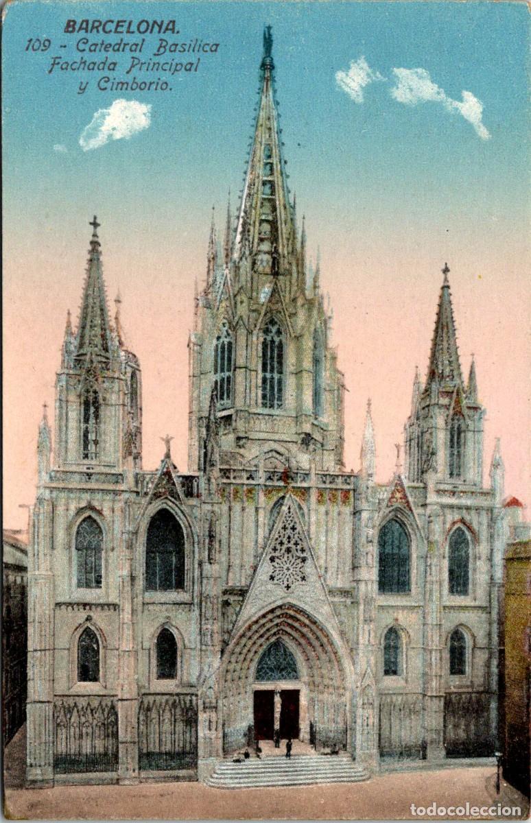 Postales: Barcelona-Catedral Bas&iacute;lica Fachada Principal y Cimborio-Ed. Jorge Venini Serie Standard n&ordm; 109-14x9