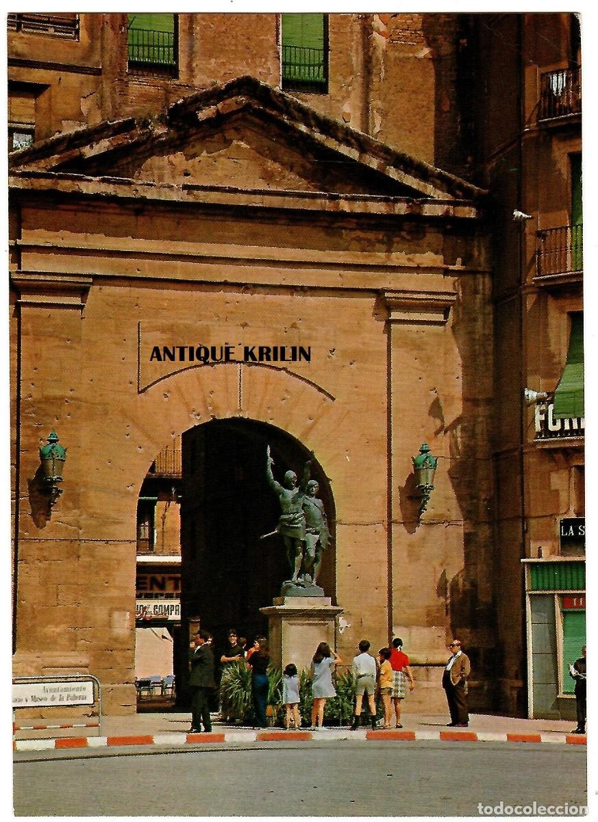 Postales: LERIDA / PUERTA DEL PUENTE Y MONUMENTO A INDIBIL Y MANDONIO / EDICION CYP N&ordm; L-524