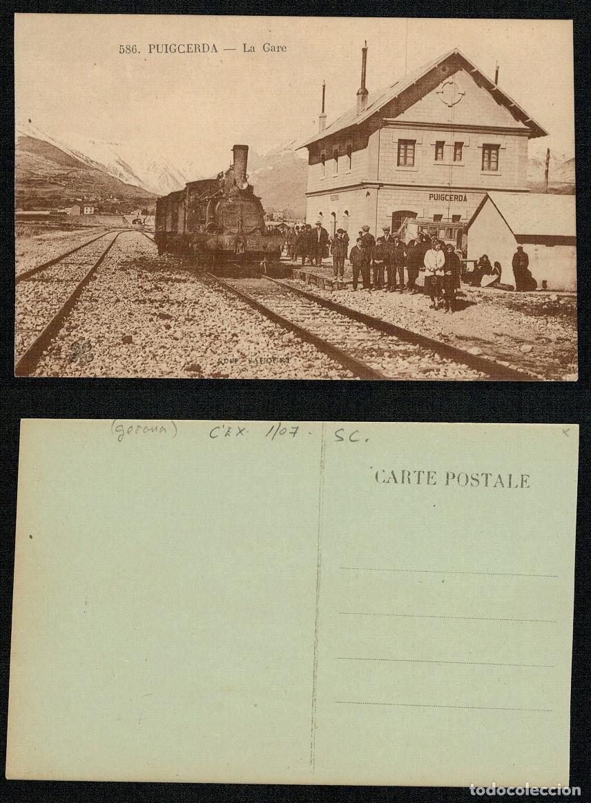 Postales: Postal de PUIGGERDA Gerona. LA GARE. Edit. SAUQUET. - Foto 1