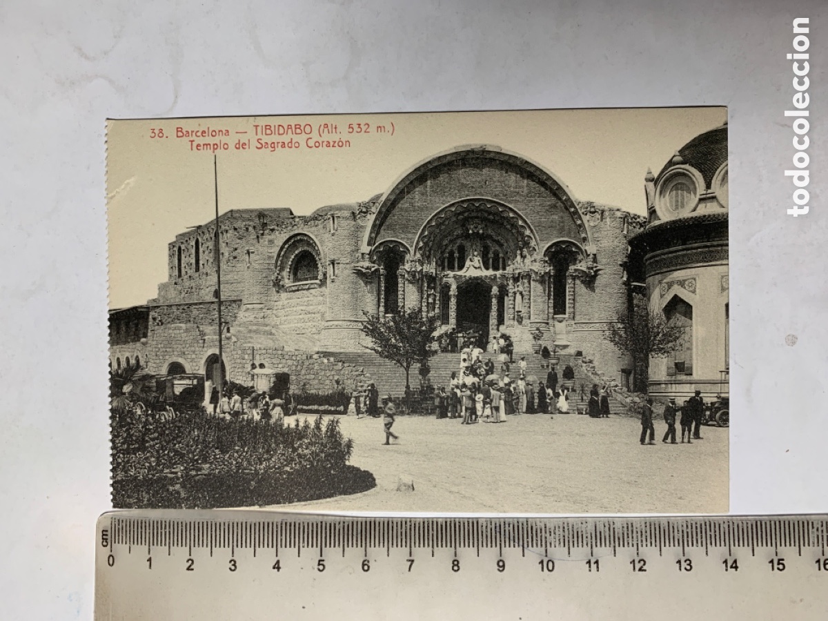 Postales: POSTAL. TIBIDABO. TEMPLO DEL SAGRADO CORAZ&Oacute;N. L. ROISIN, FOT&Oacute;GRAFO.