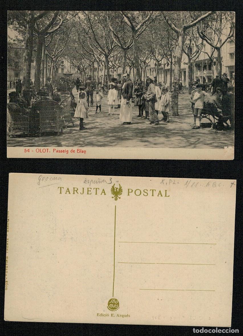 Postales: Postal de OLOT Gerona. Passeig de Blay. Ed. E. Arqu&eacute;s. THOMAS. - Foto 1
