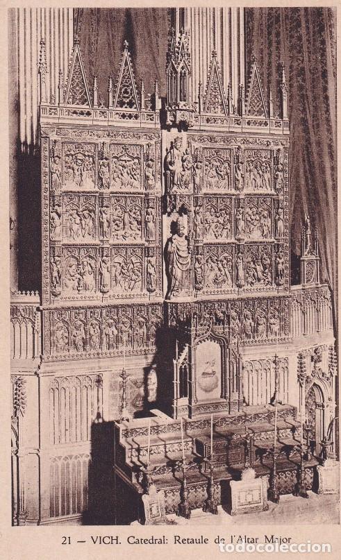 Postales: VIC - RETABLO DEL ALTAR MAYOR DE LA CATEDRAL - Foto 1