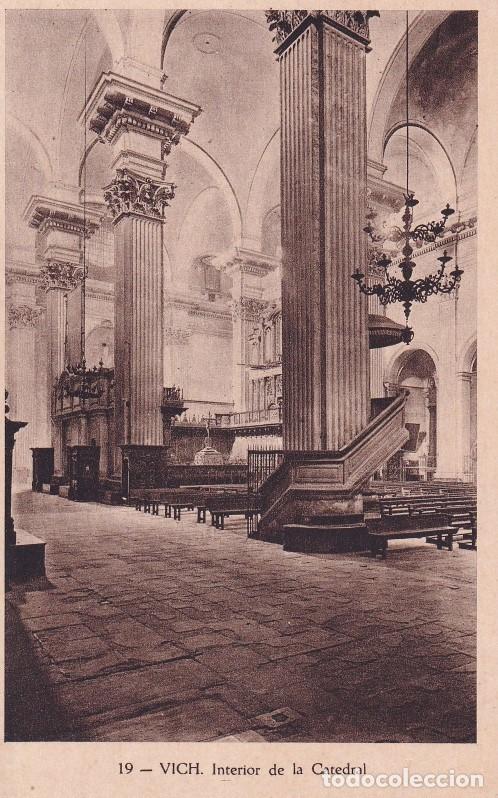Postales: VIC - INTERIOR DE LA CATEDRAL - Foto 1
