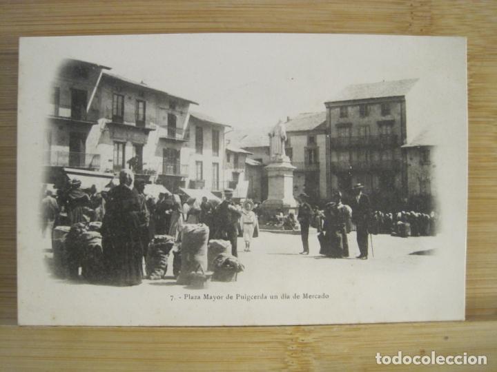 Postcards: PUIGCERDA-PLAZA MAYOR UN DIA DE MERCADO-REVERSO SIN DIVIDIR-POSTAL ANTIGUA-(101.068)