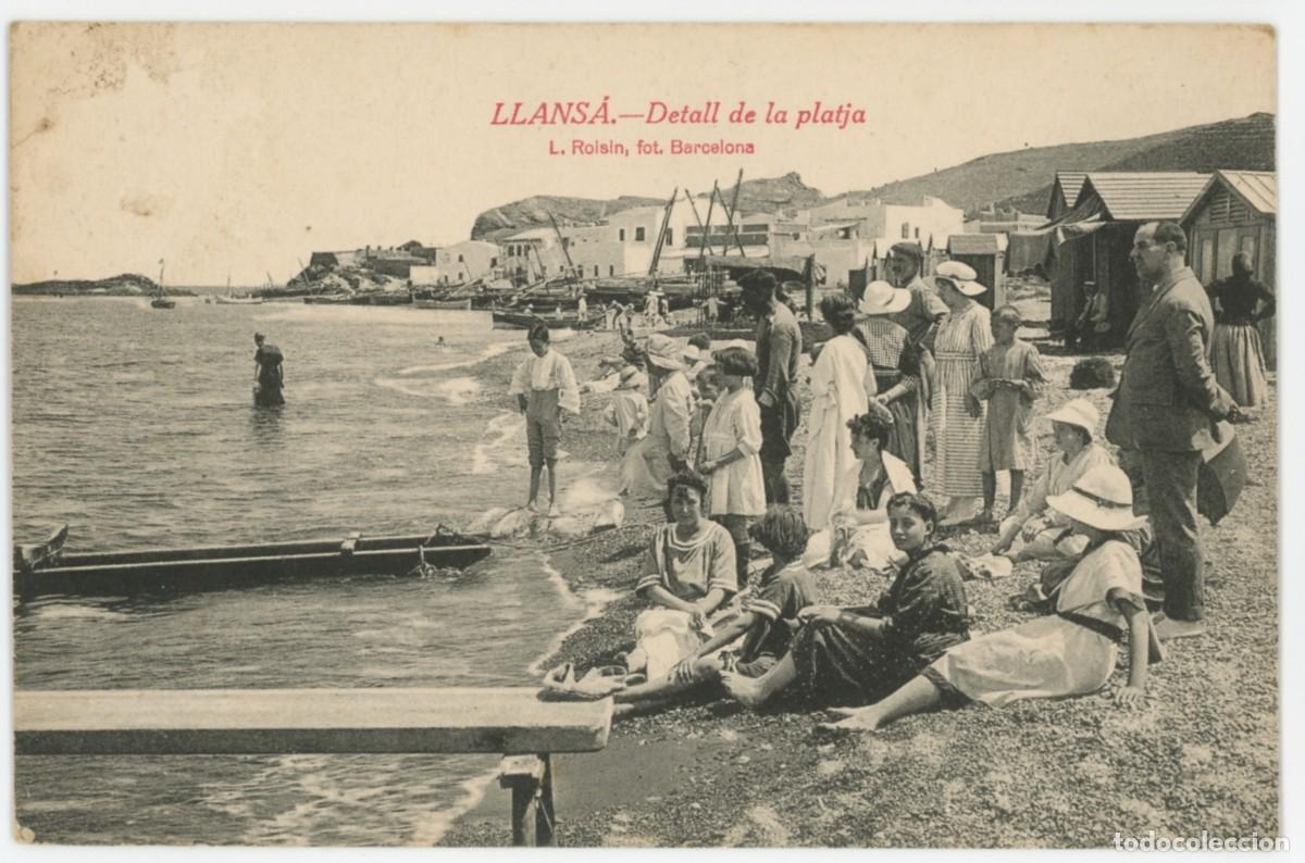 Cartoline: a08404 llan&ccedil;a detall de la platja roisin escrita 1919 animada