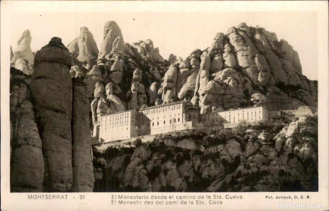 Postales: Postal MONTSERRAT, el monasterio desde el camino de sta. Cueva