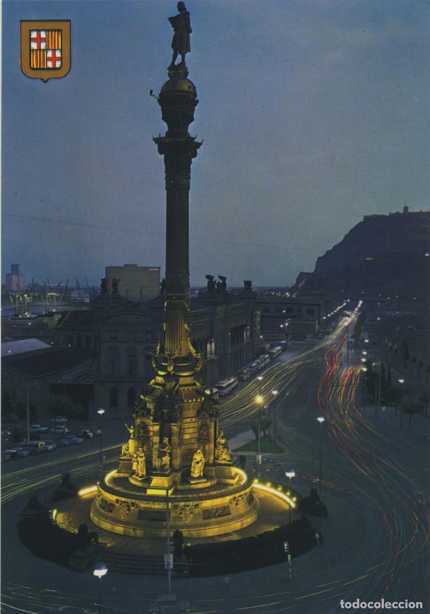 Postales: N&ordm; 44-BARCELONA. Monumento a Crist&oacute;bal Col&oacute;n. Sin circular. ED. COMERCIAL ESCUDO DE ORO