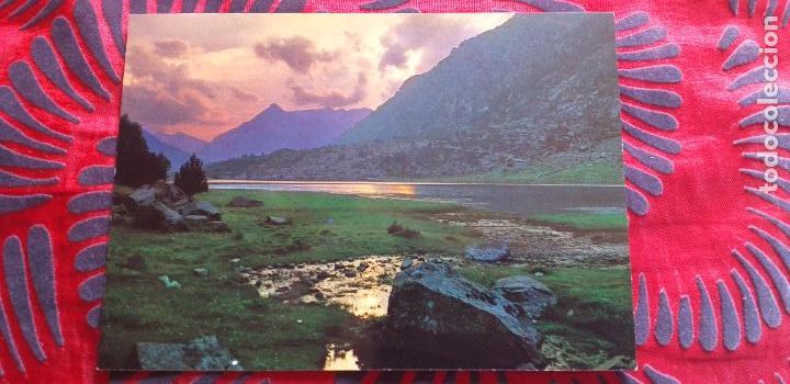 Postales: PIRINEOS DE LERIDA-V49B-I-VALLE DE BOHI-PARQUE NACIONAL AIGUES TORTES-ATARDECER EN EL LAGO LLEBRETA