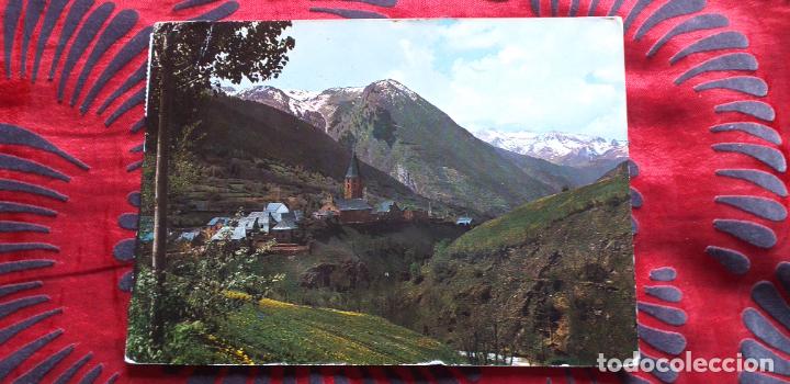 Postales: CATALU&Ntilde;A-V49B-III-VALLE DE ARAN-SALARDU-VISTA PARCIAL AL FONDO LA MALADETA