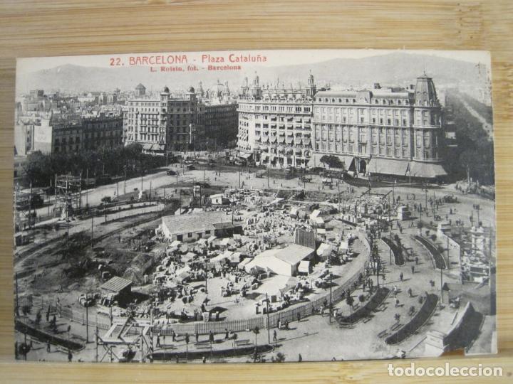 Postkarten: BARCELONA-PLAZA CATALUNYA-MERCADO-ROISIN-22-POSTAL ANTIGUA-(101.226)