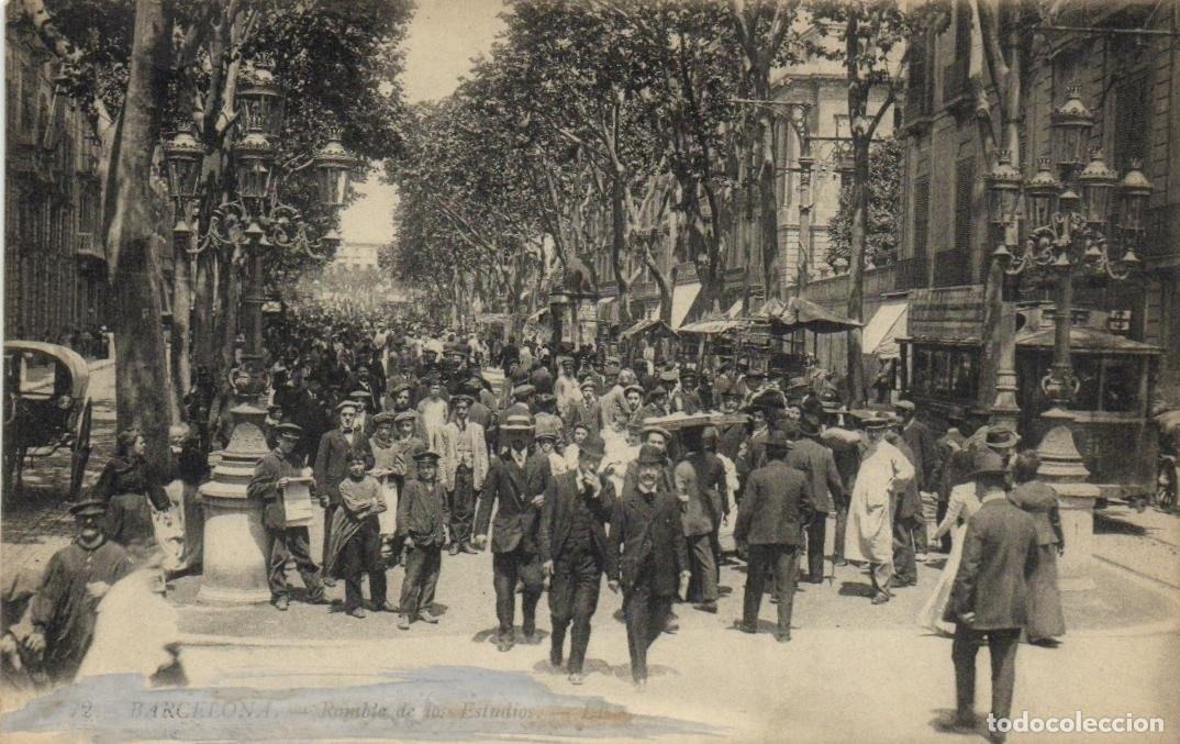 Postales: Postal BARCELONA rambla de los estudios - Foto 1