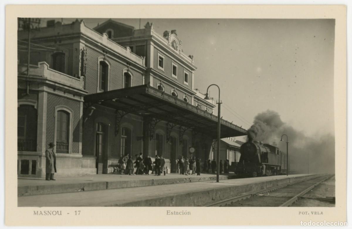 Postais: a08572 masnou estacion vela n&ordm;17 sc fotografica estacion tren vapor ferrocarril