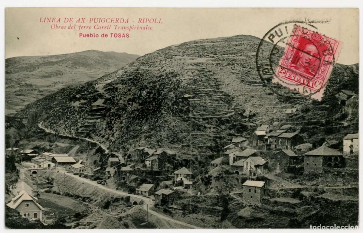 Postkarten: a08644 tosses pueblo linea de ax-puigcerda-ripoll obras del ferro carril transpirenaico circu 1924
