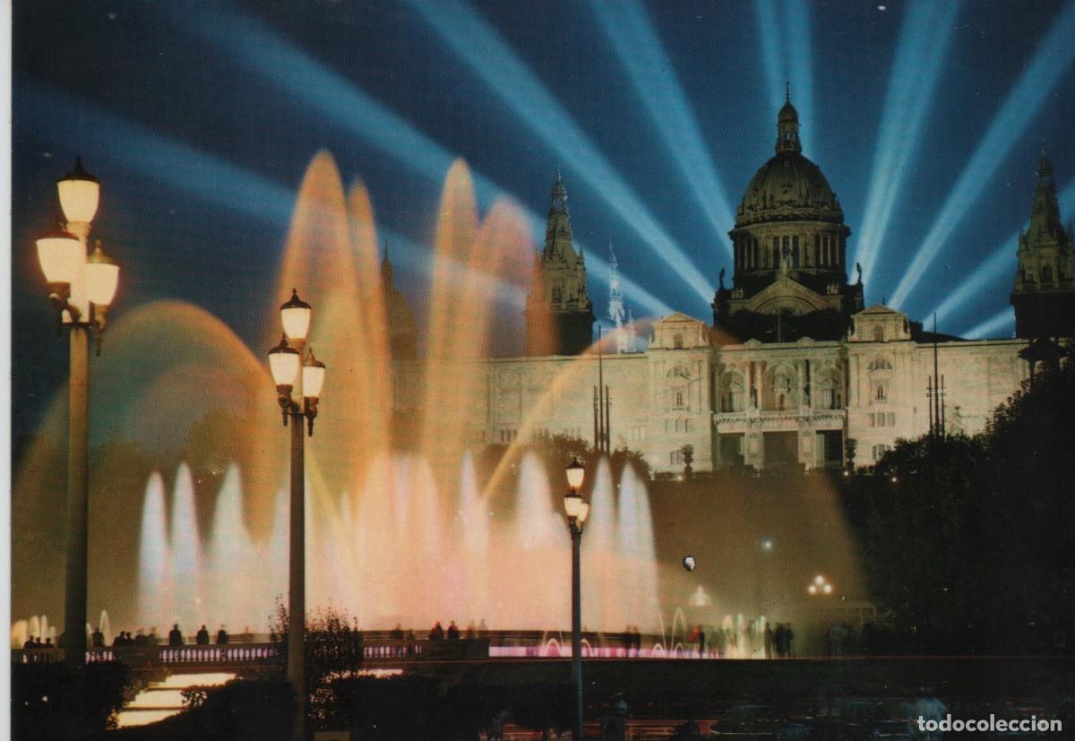 Postales: POSTAL-FUENTE Y PALACIO NACIONAL-BARCELONA