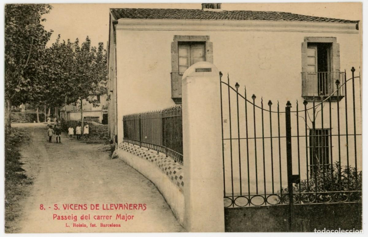 Postales: a08652 sant vicens de llavaneres passeig del carrer major roisin n&ordm;8 circulada 1927