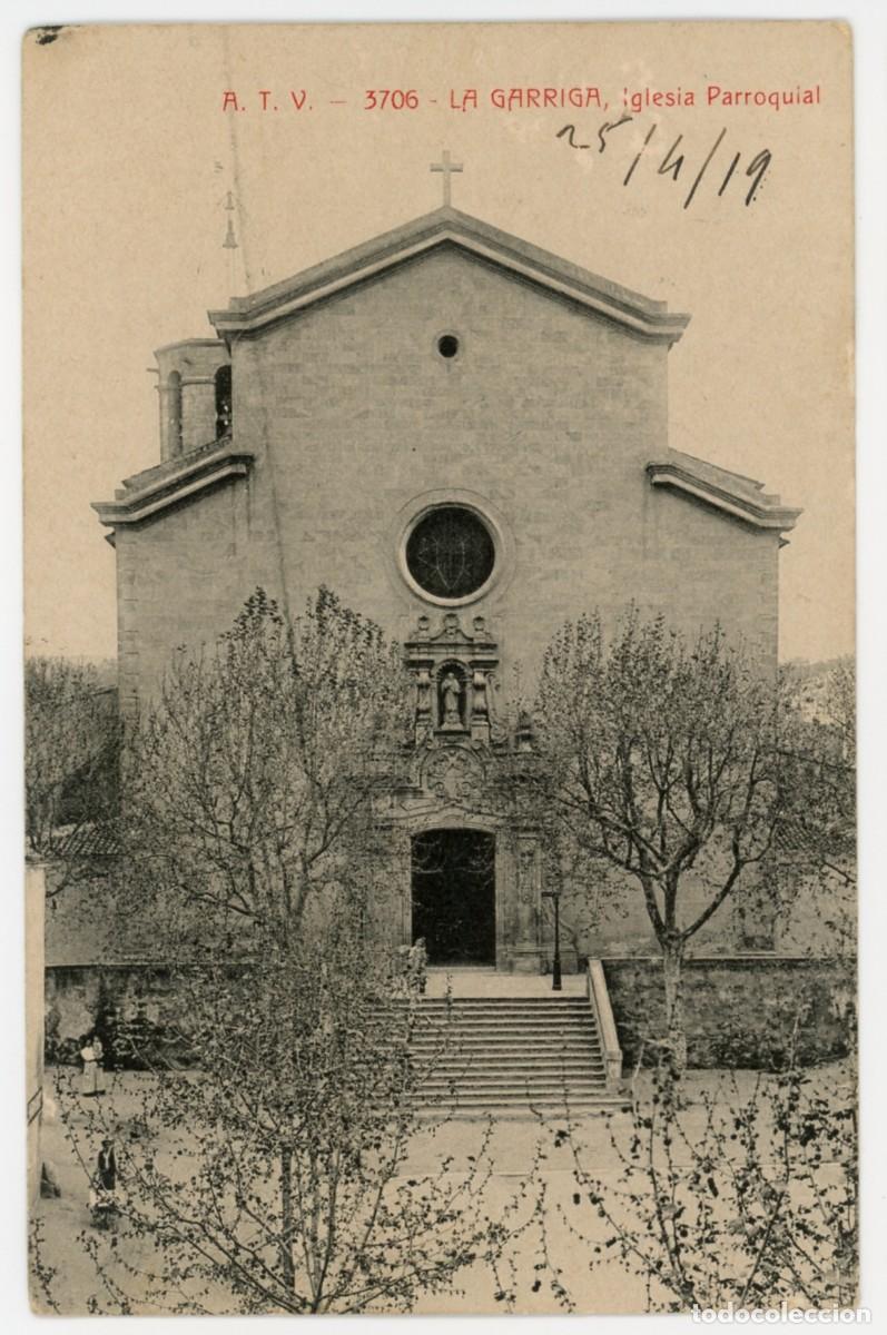 Postkarten: a08666 garriga iglesia parroquial atv n&ordm;3706 circulada 1919