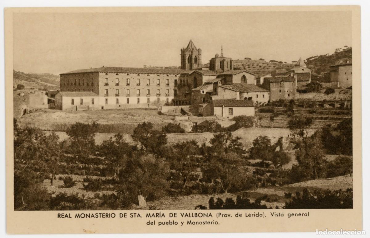 Postcards: a08689 sant maria de vallbona vista general del pueblo y monasterio brunet sc ruta cister