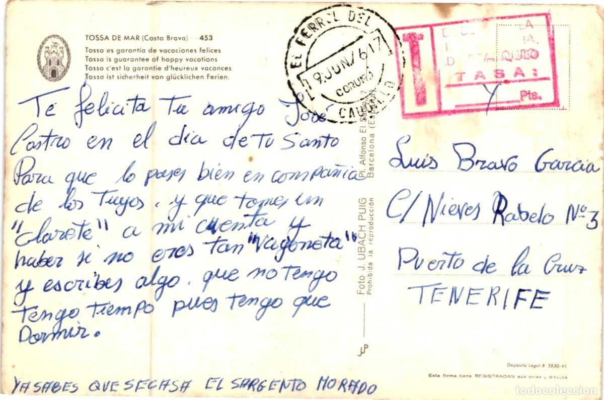Postales: TOSSA DE MAR - COSTA BRAVA - 453 - (2270) - Foto 2